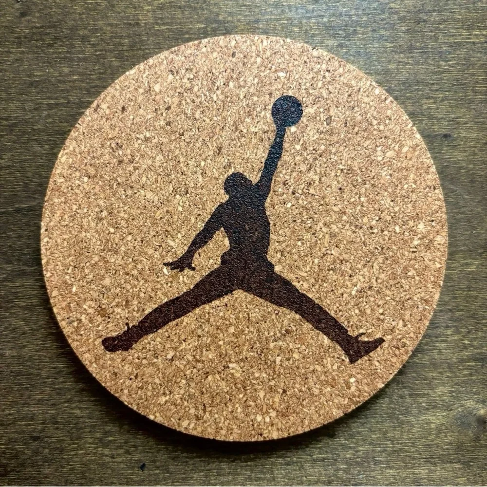 SOLD❗️Air Jordan Silhouette Laser Engraved Cork Coaster - Picture 1 of 5